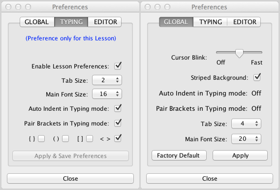 Global & Local Preferences for Typing
