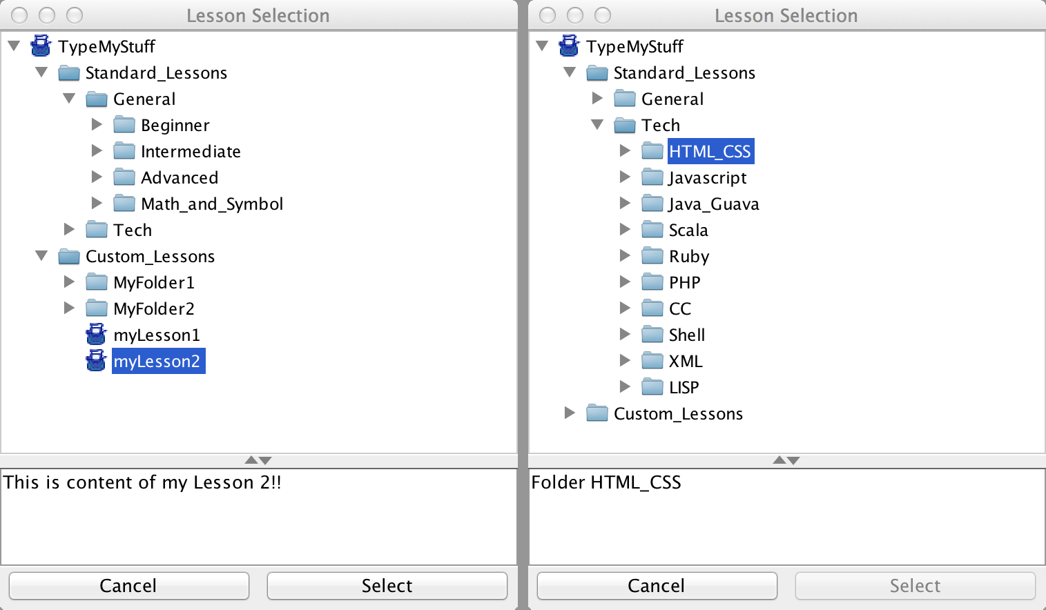 Technical and Custom Typing Lessons